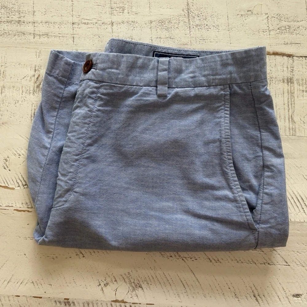 Vineyard Vines Men’s 100% Cotton Shorts Blue Size 35- Light Blue Textured Weave - Picture 2 of 6